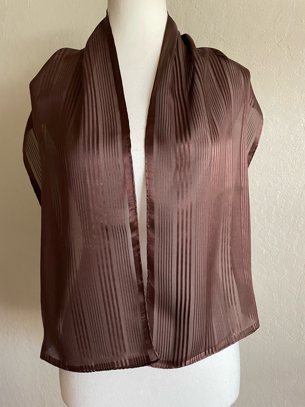 Chocolate brown silk scarf